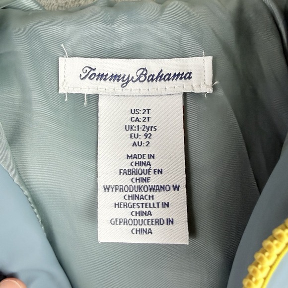 Tommy Bahama Rain Jacket Kids 2T Blue Full Zip Hooded Dinosaur Spikes Outdoor - Picture 10 of 16